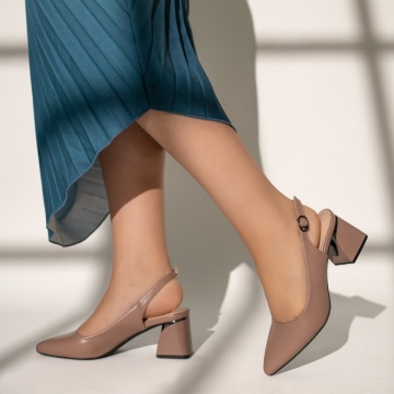 Pantofi dama cu toc si bareta nude MOD11653, 2, modlet.ro
