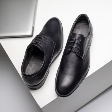 Pantofi eleganti barbati cu siret negri din Piele naturala NICU6, 2, modlet.ro