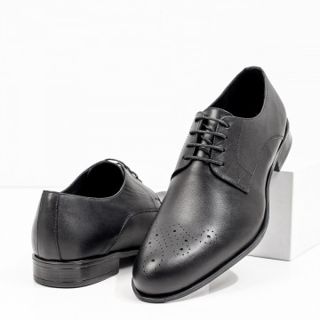 Pantofi eleganti barbati din Piele Naturala negri MOD08312, 3, modlet.ro