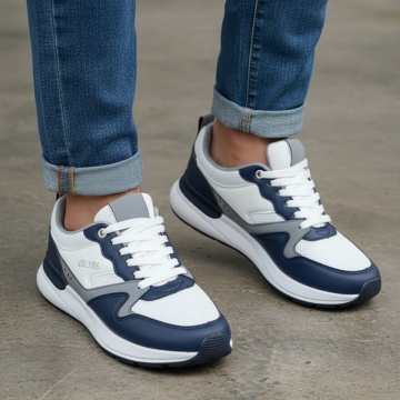 Pantofi sport barbati cu siret alb cu albastru MOD14297, 1, modlet.ro