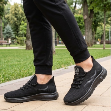 Pantofi sport barbati cu siret negri ALIN1, 3, modlet.ro