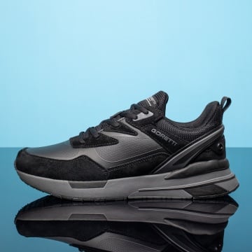 Pantofi sport barbati cu siret negri din Piele naturala ZEF13456, 1, zeforia.ro