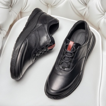 Pantofi sport barbati din Piele naturala negri MOD12140, 2, modlet.ro