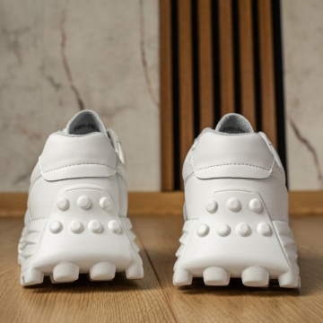 Pantofi sport dama cu siret albi din Piele naturala MOD12976, 4, modlet.ro