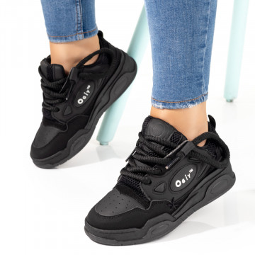 Pantofi sport dama cu siret negri MOD10360, 3, modlet.ro