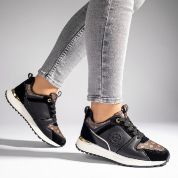 Pantofi sport dama cu siret negri MOD11115, 4, modlet.ro