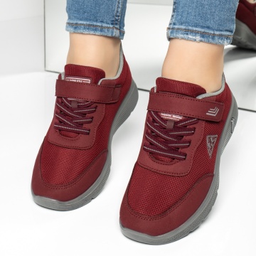Pantofi sport dama cu siret si scai rosii MOD13221, 4, modlet.ro
