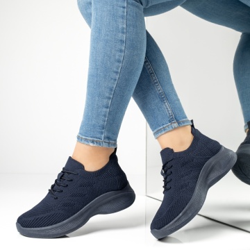 Pantofi sport dama cu talpa groasa albastru inchis ZEF13235, 1, zeforia.ro