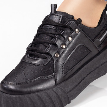 Pantofi sport dama negri cu siret MOD05857, 2, modlet.ro