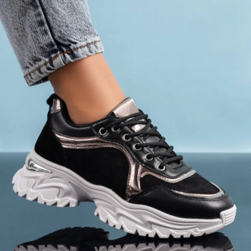 Pantofi sport dama negri cu siret MOD06170, 3, modlet.ro