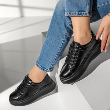 Pantofi sport dama negri din Piele naturala MOD11707, 3, modlet.ro