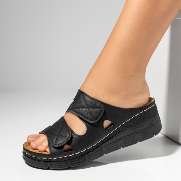 Papuci casual dama cu platforma si scai negri MOD14341, 2, modlet.ro