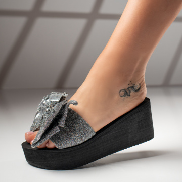 Papuci dama cu platforma gri MOD09440, 3, modlet.ro