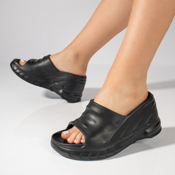 Papuci dama cu platforma negri MOD11483, 2, modlet.ro