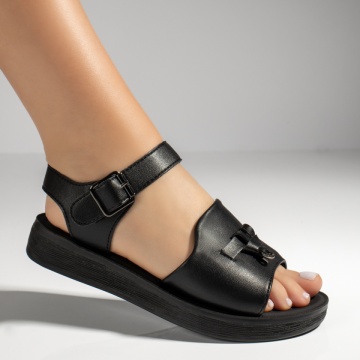Sandale dama cu talpa groasa negre ZEF13552, 4, zeforia.ro