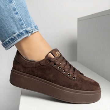 Sneakers dama cu siret maro suede NINA4