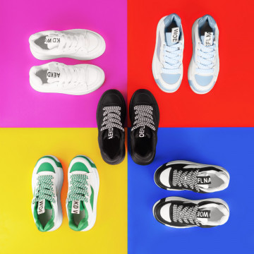 Sneakers dama verzi cu talpa groasa MOD10067, 2, modlet.ro