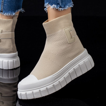 Tenisi dama cu talpa groasa bej deschis MOD07849, 3, modlet.ro