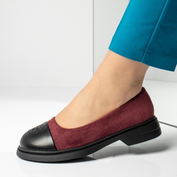 Balerini si Mocasini Dama, Balerini dama visinii suede MOD14200, modlet.ro