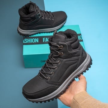 Ghete barbati, Bocanci barbati cu talpa groasa negri MOD12564, modlet.ro