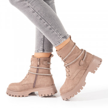 Bocanci dama cu accesoriu detasabil khaki suede MOD10710, 2, modlet.ro