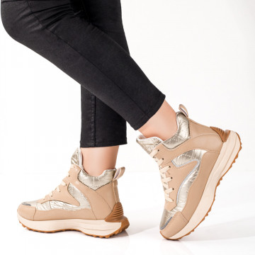 Bocanci dama khaki cu siret MOD06336