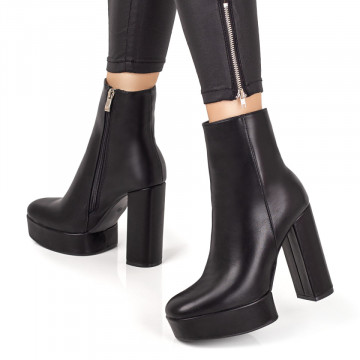 Botine dama negre cu platforma si toc inalt MOD07680, 2, modlet.ro