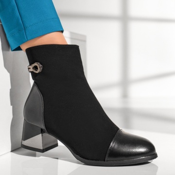 Botine dama negre cu toc gros MOD12907, 4, modlet.ro
