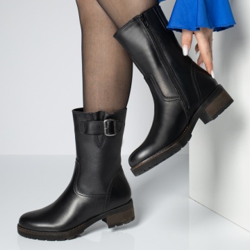 Cizme dama cu fermoar negre din Piele naturala MOD05616, 2, modlet.ro