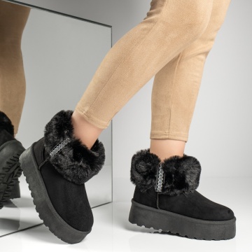 Cizme dama cu talpa groasa tip UG negru suede MOD12836, 3, modlet.ro