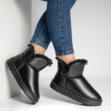 Cizme dama scurte cu blanita negre MOD07101, 4, modlet.ro