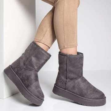 Cizme dama tip UG cu talpa groasa gri suede EMA47, 3, modlet.ro