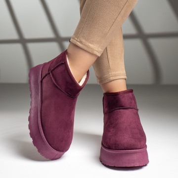 Cizme scurte dama tip UG visiniu suede MOD12590, 4, modlet.ro