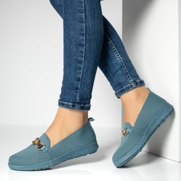 Espadrile dama cu accesoriu decorativ albastre ZEF13055, 2, zeforia.ro