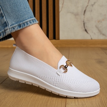 Espadrile dama cu accesoriu decorativ albe MOD13055, 4, modlet.ro