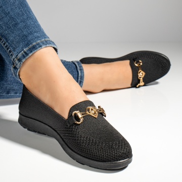 Espadrile dama cu accesoriu decorativ negre ZEF13055, 1, zeforia.ro