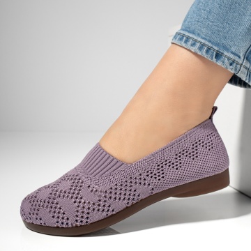 Espadrile dama cu perforatii si talpa joasa mov MOD13063, 2, modlet.ro