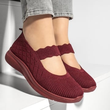 Espadrile dama cu talpa groasa visinii ZEF13180, 3, zeforia.ro