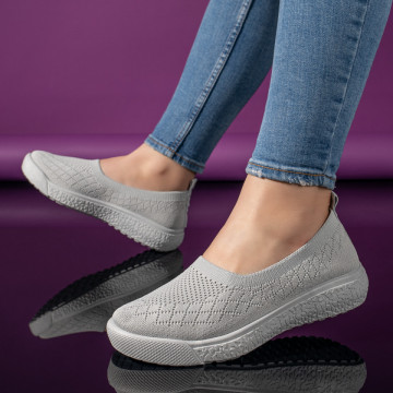 Espadrile sport dama, Espadrile dama cu talpa joasa gri EMA6, modlet.ro