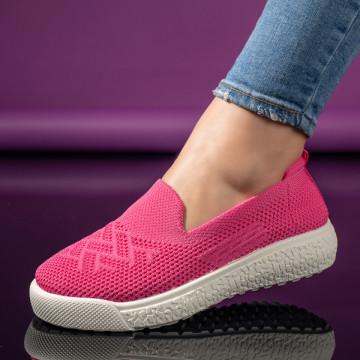 Espadrile dama cu talpa joasa roz inchis MOD11164, 4, modlet.ro