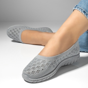 Espadrile dama din material textil cu perforatii gri MOD13058, 3, modlet.ro