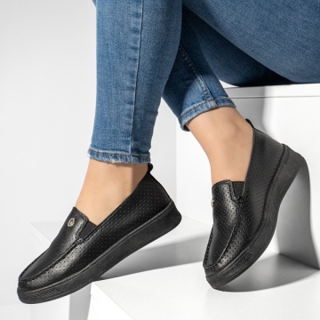 Espadrile sport dama cu insertie de material elastic negre MOD13179, 1, modlet.ro