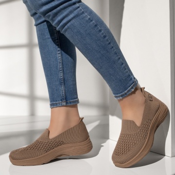 Espadrile sport dama cu perforatii khaki MOD13397, 2, modlet.ro