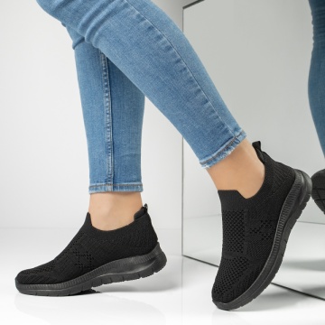 Espadrile sport dama cu talpa groasa negre MOD13238, 2, modlet.ro