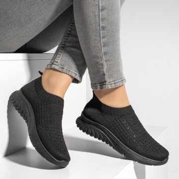 Espadrile sport dama cu talpa groasa si strasuri negre MOD13177, 3, modlet.ro