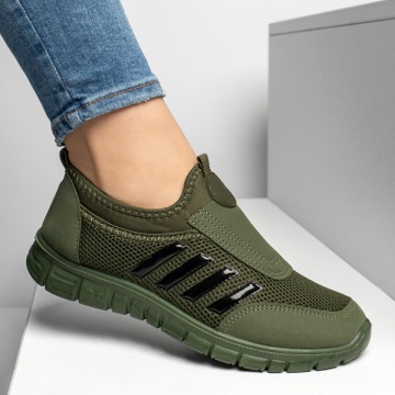 Espadrile sport dama cu talpa groasa verde inchis ZEF13181, 1, zeforia.ro