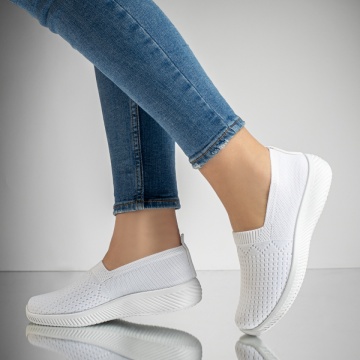 Espadrile sport dama din material textil albe MOD13173, 2, modlet.ro