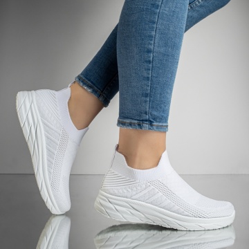 Espadrile sport dama din material textil albe MOD13176, 2, modlet.ro