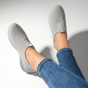 Espadrile sport dama din material textil gri MOD13057, 3, modlet.ro