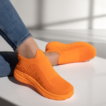 Espadrile sport dama din material textil portocalii MOD13176, 4, modlet.ro